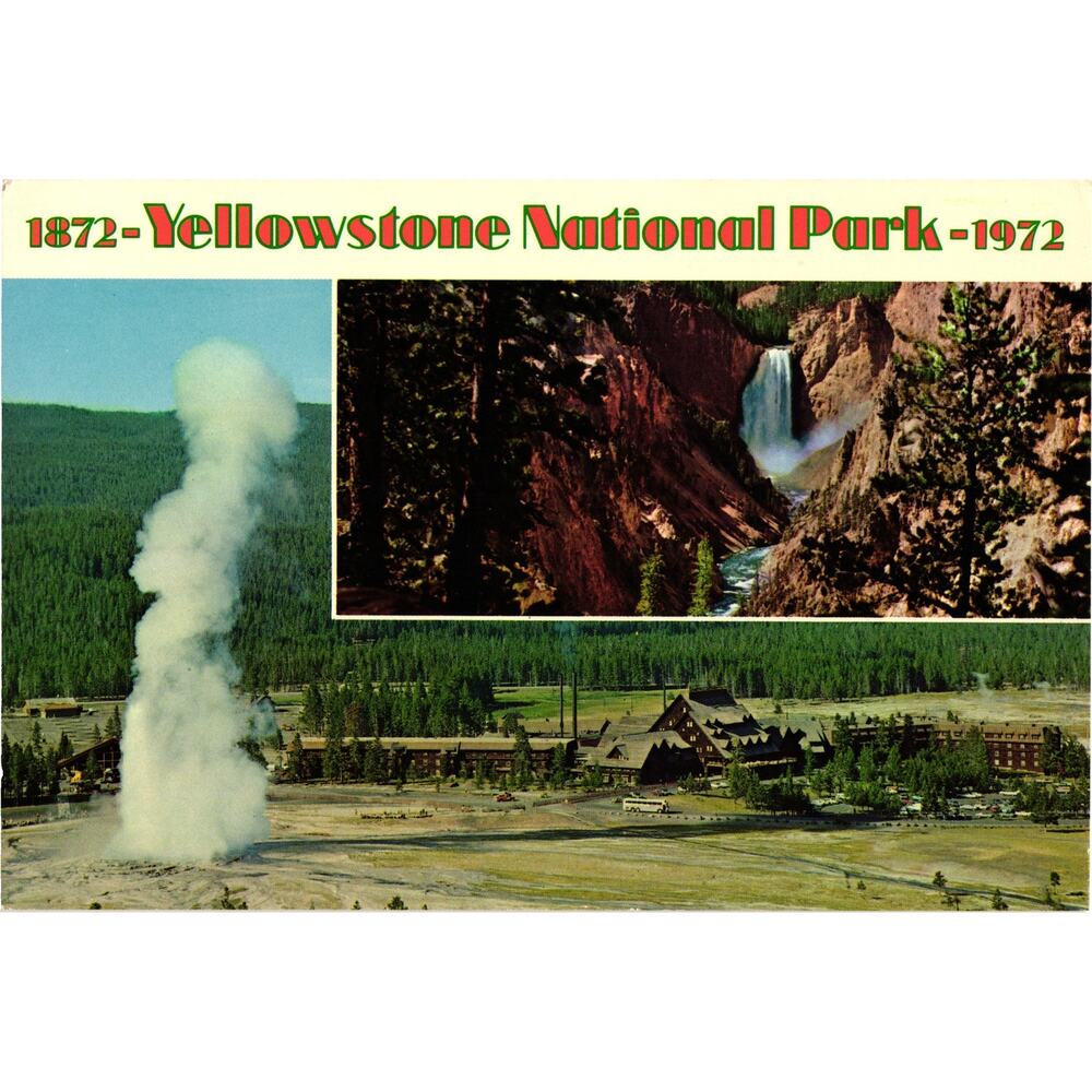 Old Faithful Yellowstone National Park Inn‎ 1972 Postcard Unposted
